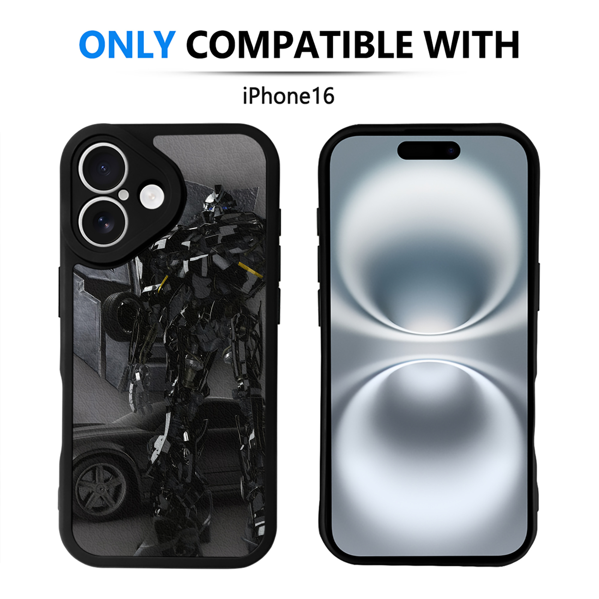 （画像用） Transformers トランスフォーマー 【iPhone 16シリーズ対応】シリコンスマホケース（レザー調） 材質：シリコン
